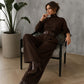 📢📢50%Rabatt!!!🎉✨Eleganter Damen-Zweiteiler: Rollkragen-Shirt & Hose mit hohem Bund