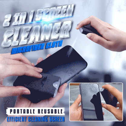 🧼 Tragbarer 2-in-1-Bildschirmreiniger mit Mikrofasertuch
