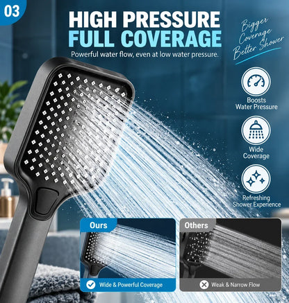 💞 50K+ VERKAUFT! ⚡🚿 Premium‑Duschkopf mit 4 Strahlmodi und Hochdruckfunktion