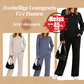 🔥Letzter Tag 50% Rabatt✨Loungeset für Damen: Top mit Rundhalsausschnitt & Hose mit Kordelzug💖