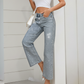 🔥Jeans mit Strassbesatz und geradem Bein