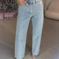 🔥Jeans mit Strassbesatz und geradem Bein