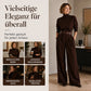 📢📢50%Rabatt!!!🎉✨Eleganter Damen-Zweiteiler: Rollkragen-Shirt & Hose mit hohem Bund