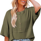 Lässiges Button-Down-Oberteil aus Waffelstrick