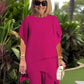 Damen-Zweiteiler: Charmantes asymmetrisches Top & Hose mit weitem Bein