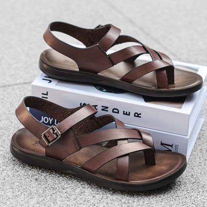 【⏰Begrenztes Angebot – 50 % Rabatt!】Herren Römersandalen Sommer Lässig Weiche Sohle Strandschuhe