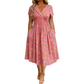 👗Damenkleid mit V-Ausschnitt, Blumenmuster und gedrehter Taille